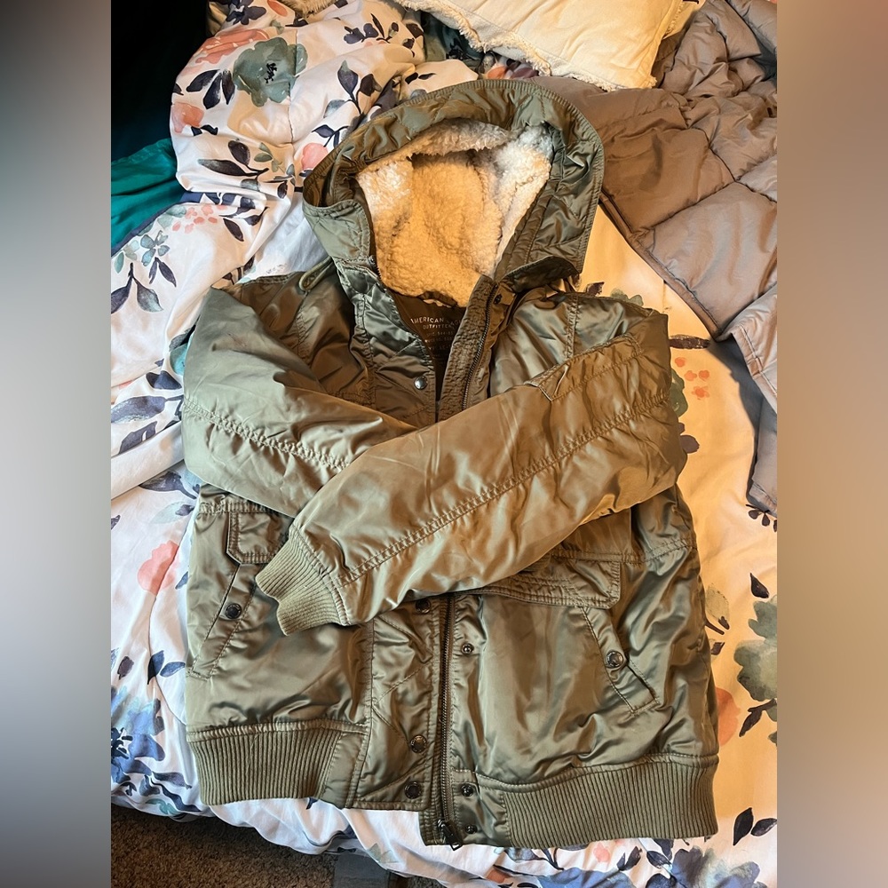 Euc American Eagle Green Winter Jacket - image 1